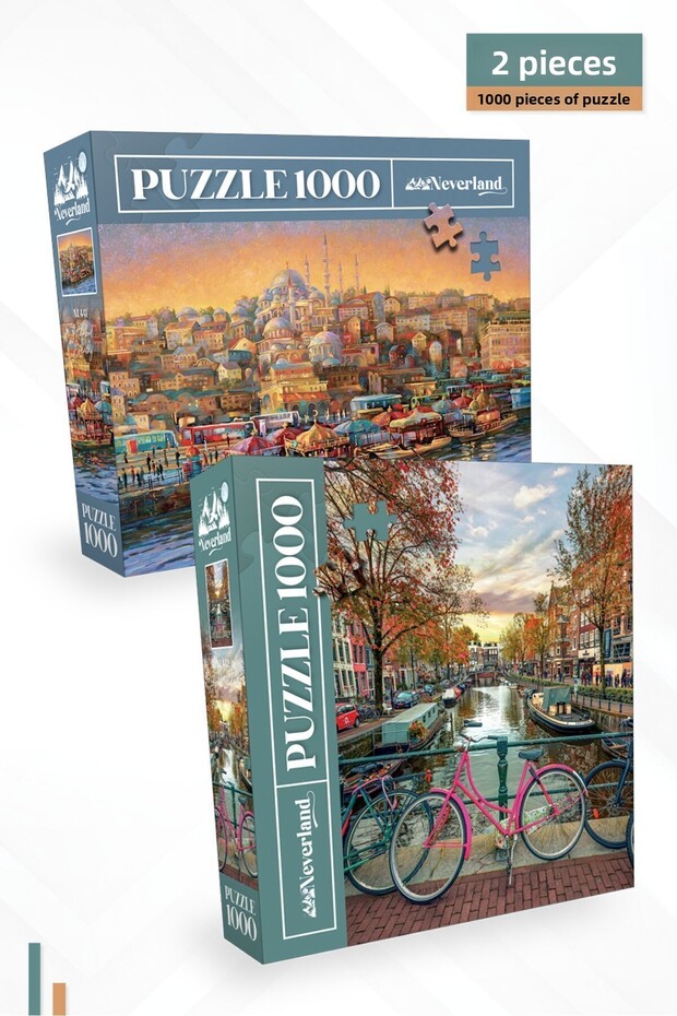 أحجية مكونة من قطعتين مكونة من 1000 قطعة - AMSTERDAM وSTANBUL EVENING