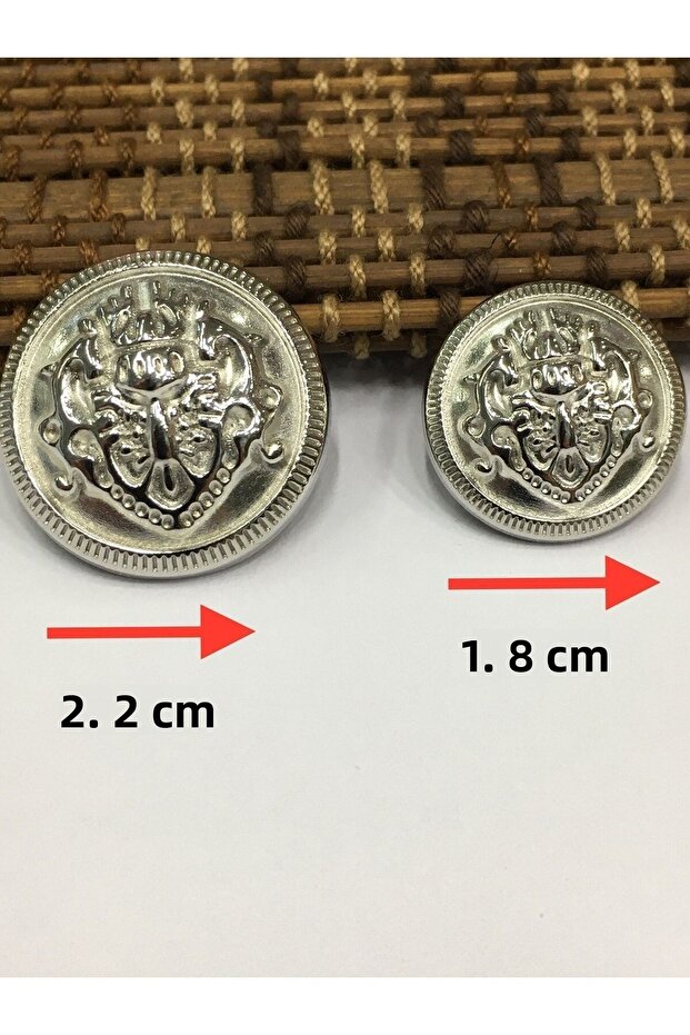 طقم أزرار سترة بليزر فضي / موديل الشعار - 7