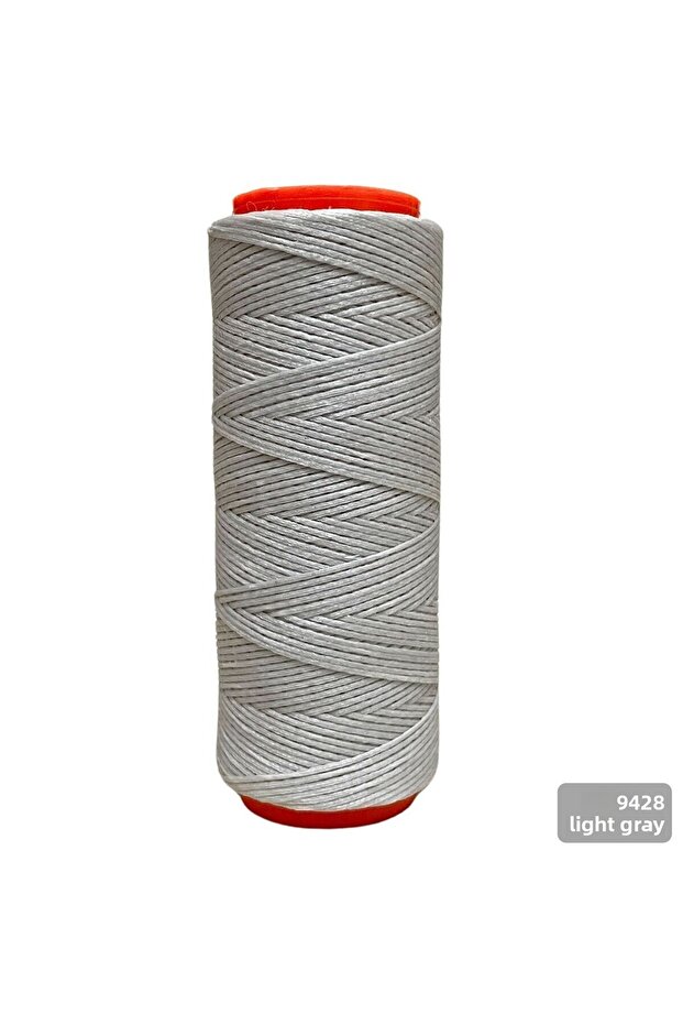 Waxed Thread 0.8 mm-100 mt Waxed Thread Jewelry Leather Hobby Saddler Thread Bag Thread, Light Gray