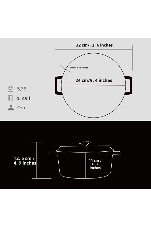 وعاء دائري مصبوبقطر عصري (قطر) 24 سم - 5