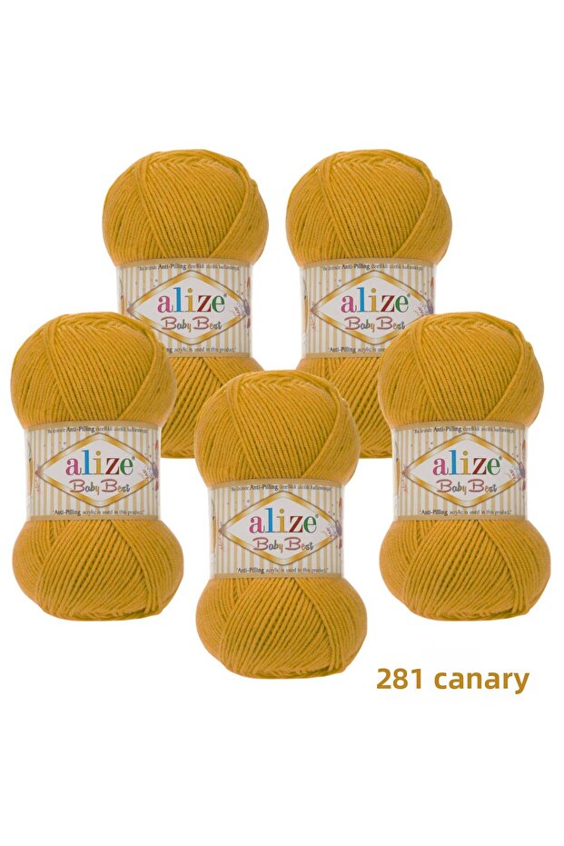 حبل الحياكة اليدوي من Alize Baby Best مكون من 5 قطع، رمز اللون: 281