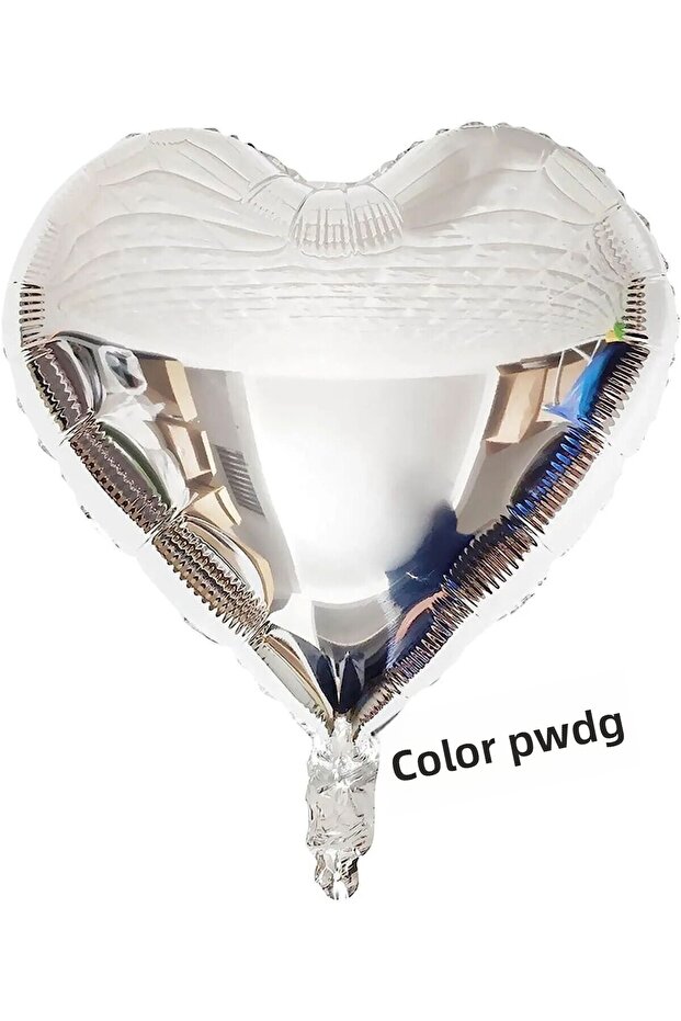 Silver Heart Foil Balloon - 18 Inch - 45 cm - Heart Foil Balloon