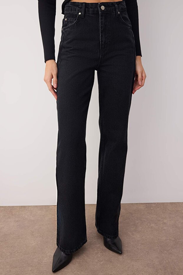 Чорні джинси з високою талією та широкими штанинами TWOAW23JE00345 - 3