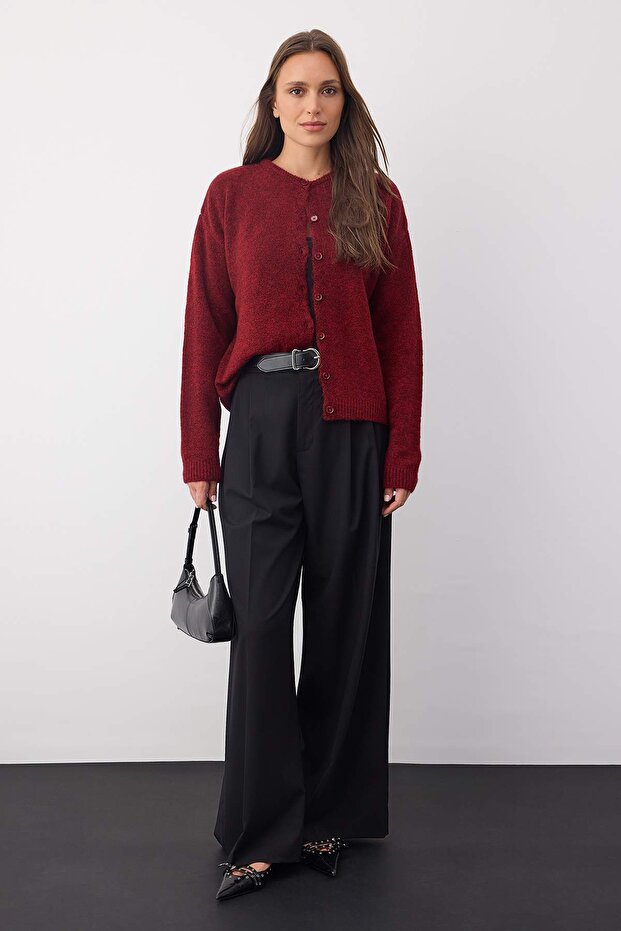 Wardrobe Essentials Kırmızı Yumuşak Dokulu Triko Hırka | TWOAW26HI00082 - 2