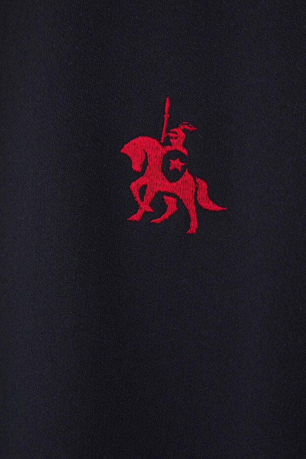 Lacivert Oversize/Geniş Kesim Uzun Kol At Nakışlı Sweatshirt TMNAW24SW00164 - 7