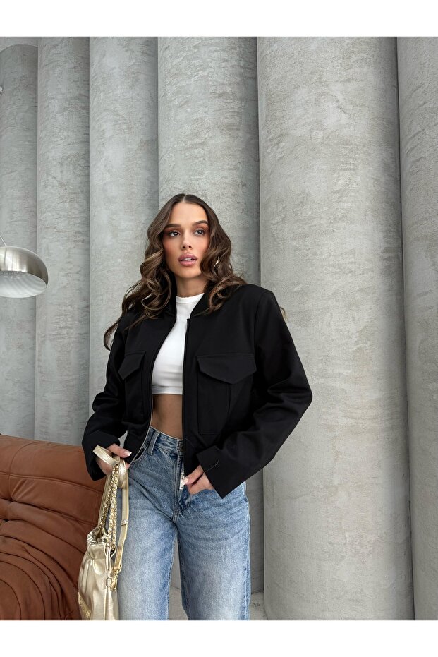 Black Bomber Jacket - 1