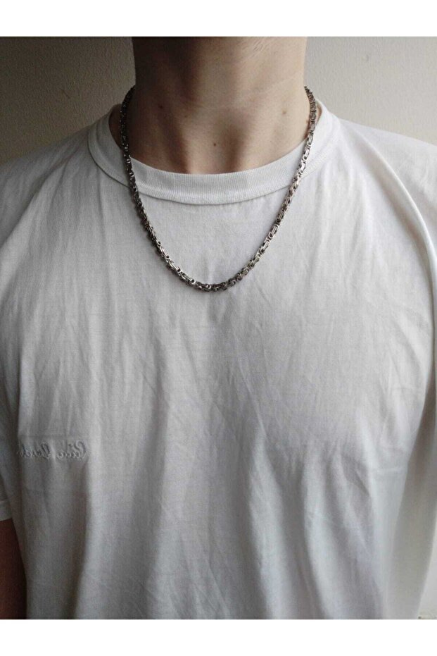 Çelik Ince Kral Kolye - 1