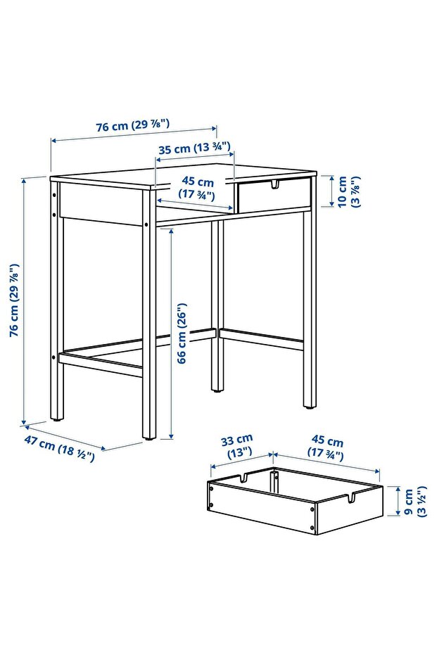 makyaj masası, bambu, 76x47 cm - 5