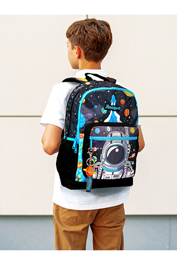 Astronaut Patterned Boy's Primary School Backpack 1005 - 2