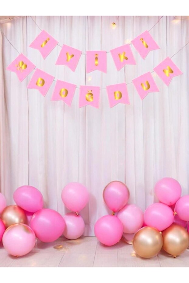Happy Birthday Pink with Gold Gilded