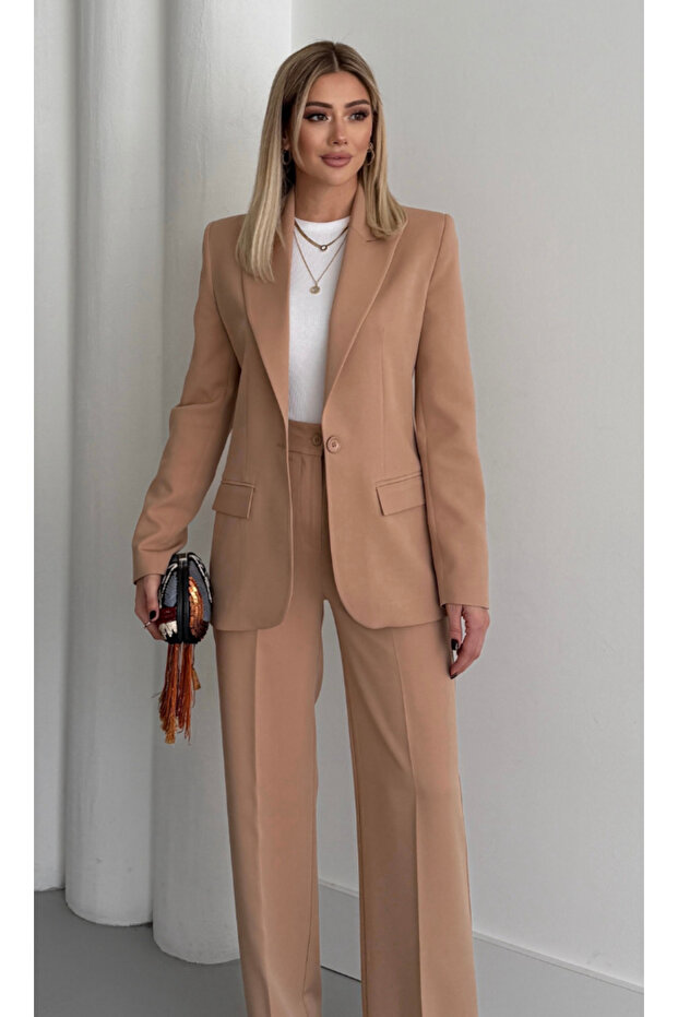 Blazer Takım Elbise Tek Düğme Ceket Pantolon - 1