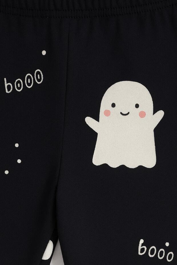 Hayeletli Unisex 2'li Alt Üst Pijama Takımı - 3