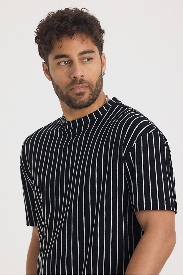 Çizgili Regular Erkek Tshirt - 2