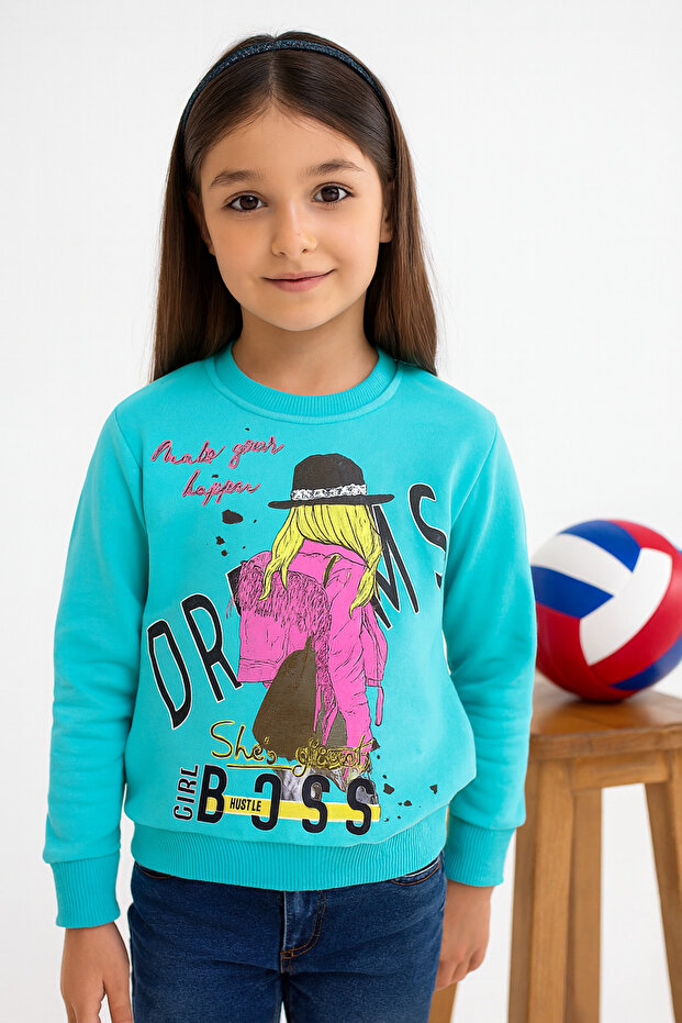 Good Quality 2 Rope Charted Girl's Sweatshirt