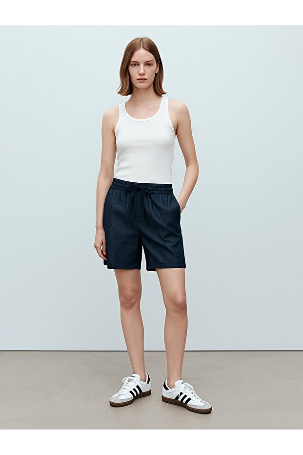 Elyna Rahat Kesim Jean Şort - 1