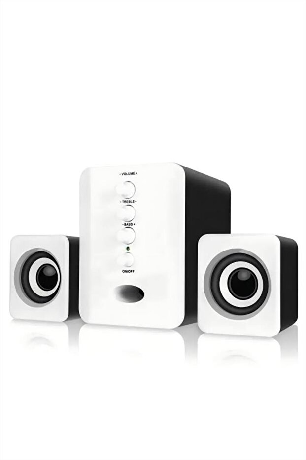 3-Pieces Set Of USB Computer Speakers with Bass Boost, For Laptop/Desktop Computer