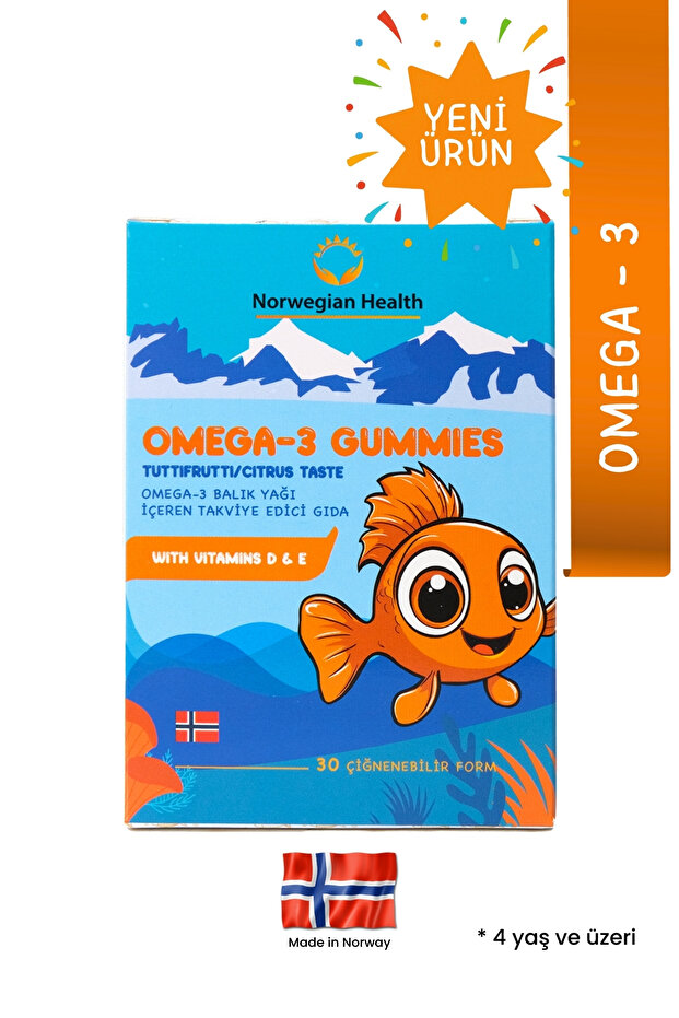 Omega 3 Gummies Çocuklar Için Tutti Frutti Aromalı 30 Çiğnenebilir Norveç Somonlu Balık Yağı - 2
