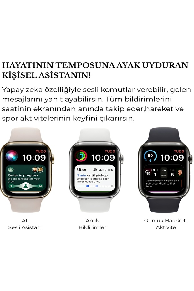 Smart Watch10 Pro+ Akıllı Saat+ChatGPT +Temassız Ödeme +Mesaj Yanıtlama+IOS&Android Uyumlu - 3