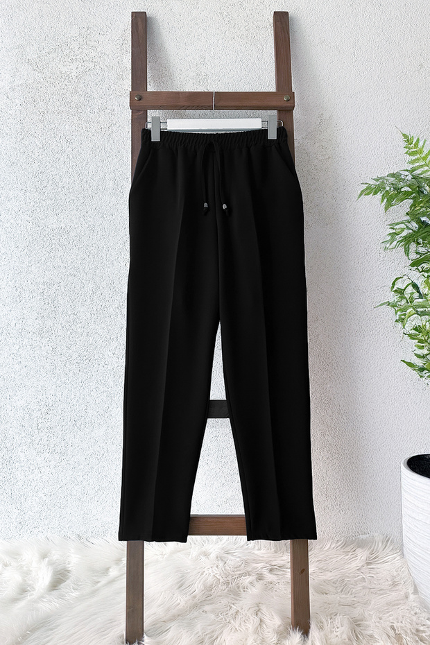 Zsebes vékony nadrág - fekete - 4