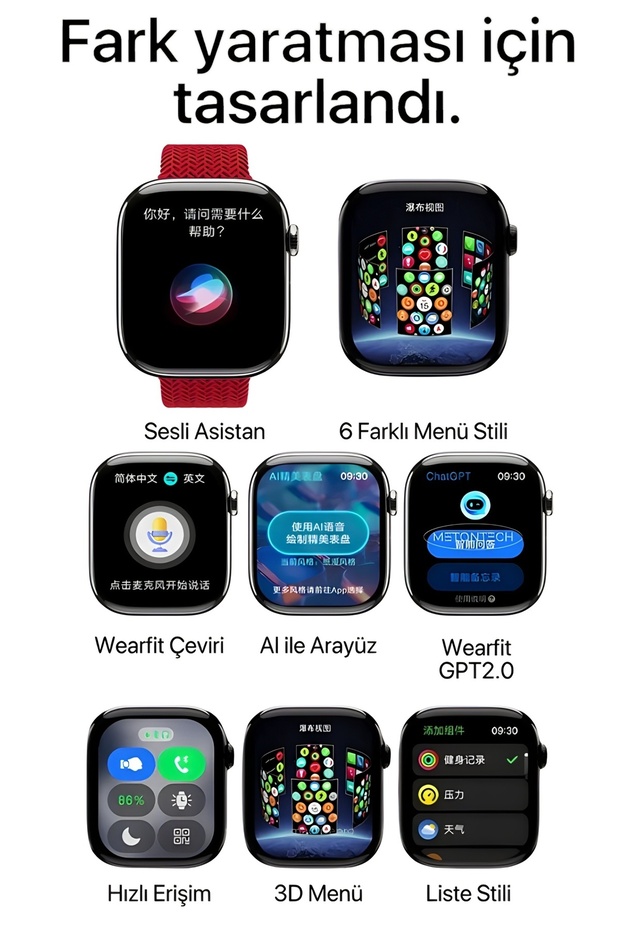Smart Watch10 Pro+ Akıllı Saat+ChatGPT +Temassız Ödeme +Mesaj Yanıtlama+IOS&Android Uyumlu - 5