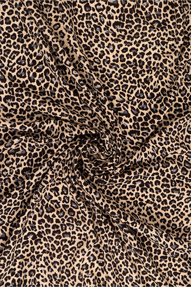 Leopar Desenli %100 Viskon Kumaş – Leopar Desenli Elbiselik, Tuniklik, Pantolonluk Kumaş 2.5 m - 1