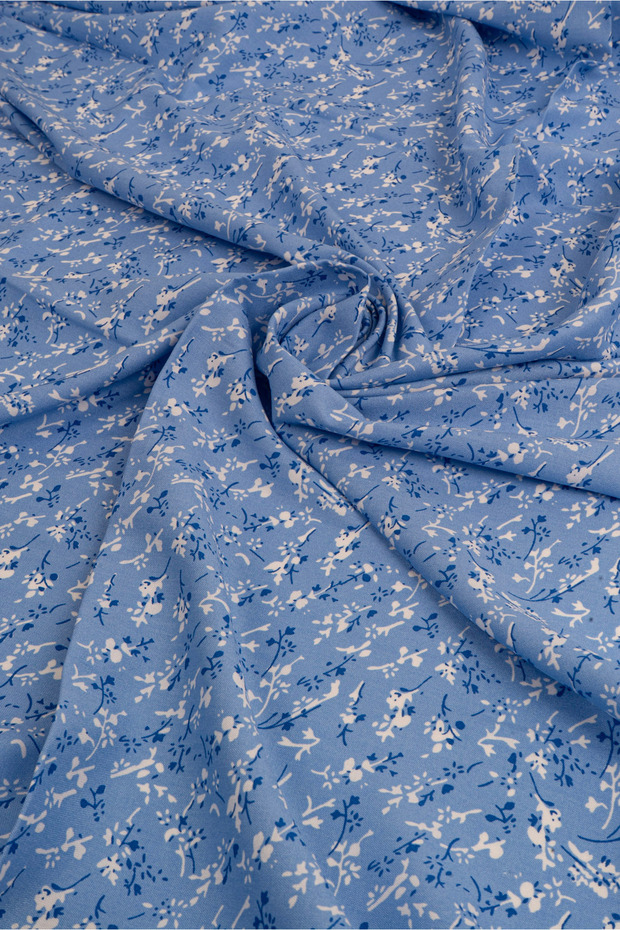 Çiçek Desenli %100 Viskon Kumaş – Çiçekli Elbiselik, Tuniklik, Pantolonluk Kumaş 2.5 m - 3