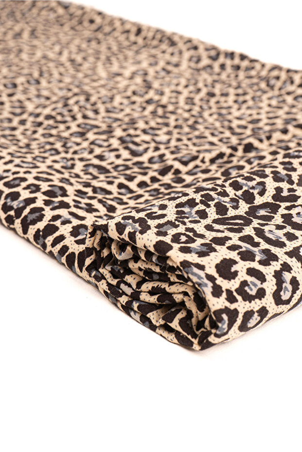 Leopar Desenli %100 Viskon Kumaş – Leopar Desenli Elbiselik, Tuniklik, Pantolonluk Kumaş 2.5 m - 3