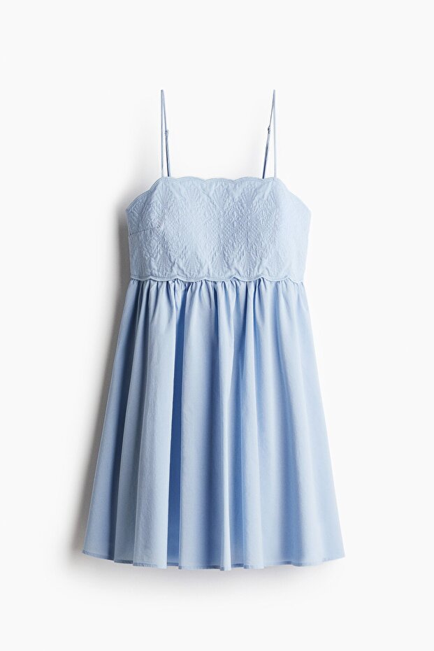 İşleme Detaylı Elbise - 4