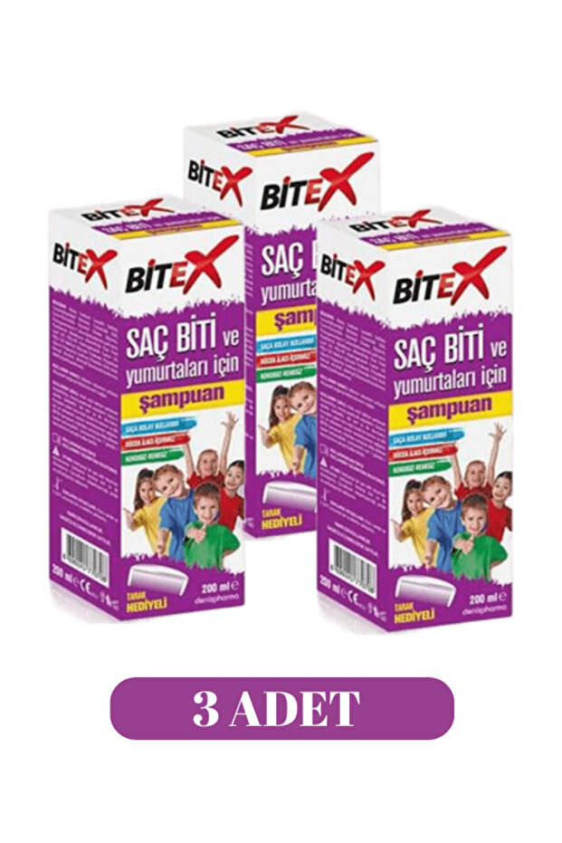 Saç Biti ve Yumurtaları İçin Şampuan 200 ml - Tarak Hediyeli x 3 Adet - 1