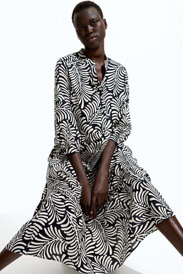 Katlı Midi Elbise - 1