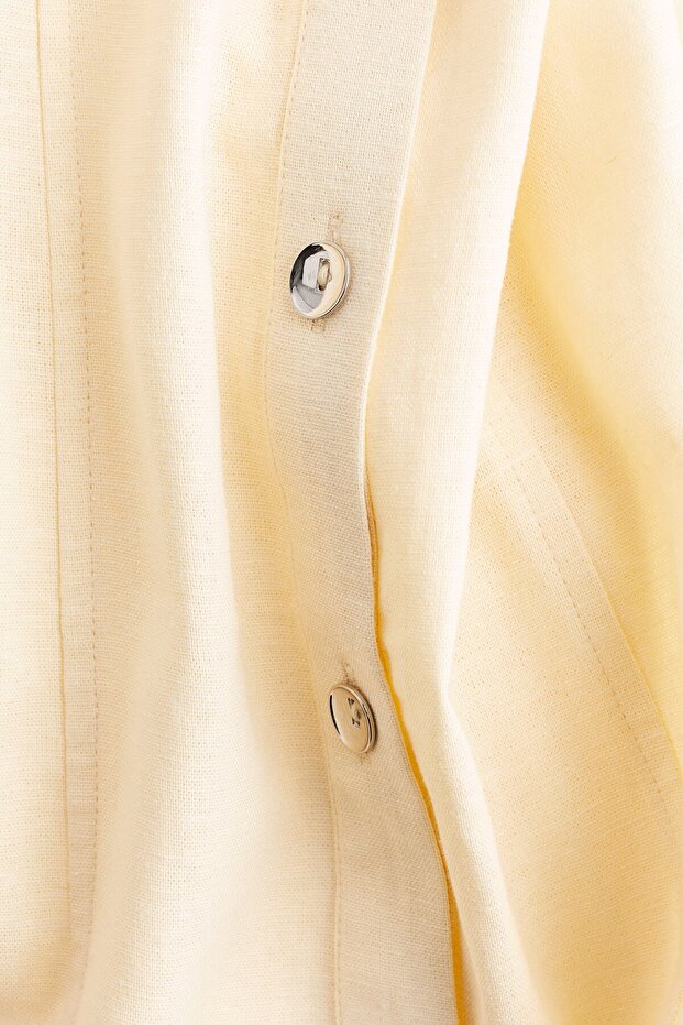 Keten Karışımlı Elbise - 5