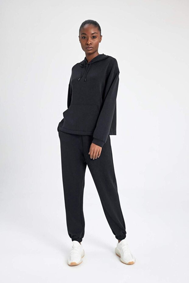 DeFactoFit Sporcu Jogger Eşofman Altı Standart Fit Modal Çift Cepli Basic Düz B1794AX24SP - 6