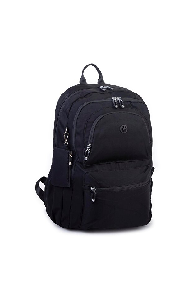 Unisex Large Size Lightweight Multi-Eye Backpack Black