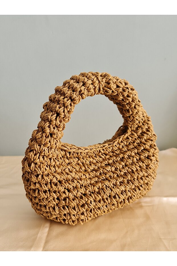 Örgü mini baget çanta - 1