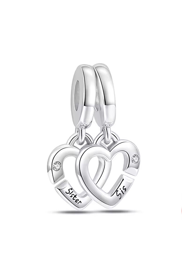 قلادة توأم مزدوجة من الفضة الإسترليني عيار 925 - 1