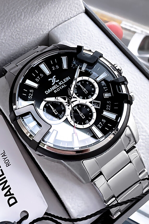 Men's Wristwatch 3 Atm Waterproof Silver Color Steel Band Dke2066C2