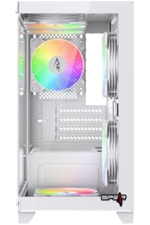 كيس كمبيوتر ألعاب سوشي 345 Micro Atx حجم لوحه أم (صغير) 4 مراوحARGB- لون أبيض - 5