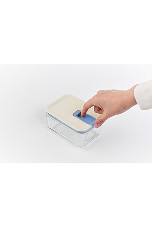 Perfect Seal Rectangle Glass Storage Container 1100ml, Airtight Food Container With Lid, Kit - 7