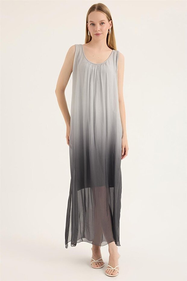 İpek Degrade Elbise - 1