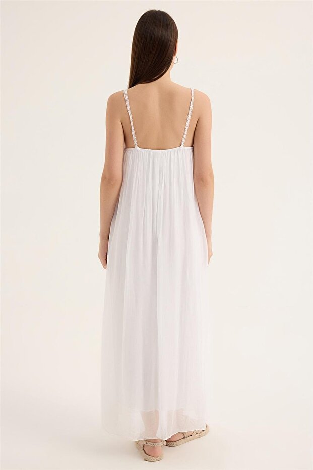 Askı Kup Dantelli Elbise - 5