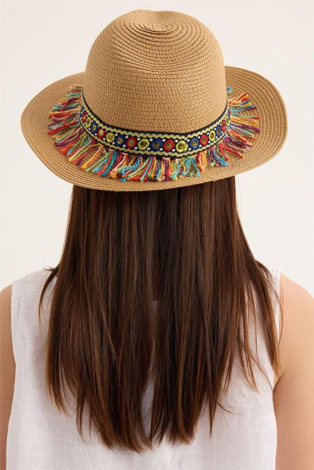 قبعة ملونة مع حواف ورقية - 3