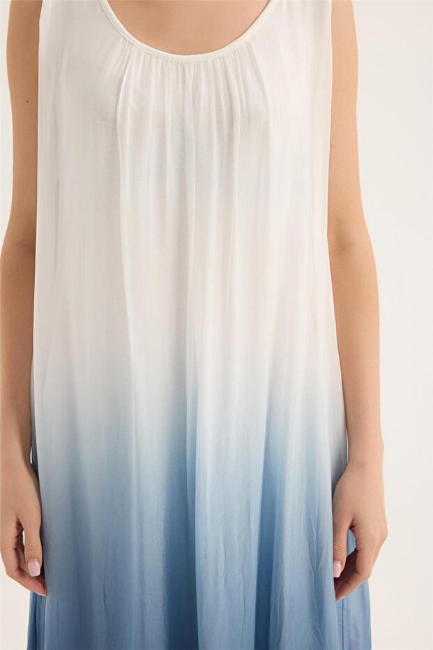 İpek Degrade Elbise - 4