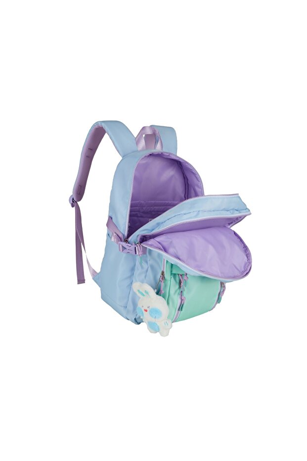 حقيبة ظهر 18 بوصة مع حافظة أقلام رصاص باللون الأزرق - 3