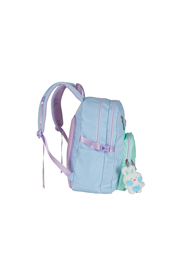 حقيبة ظهر 18 بوصة مع حافظة أقلام رصاص باللون الأزرق - 4