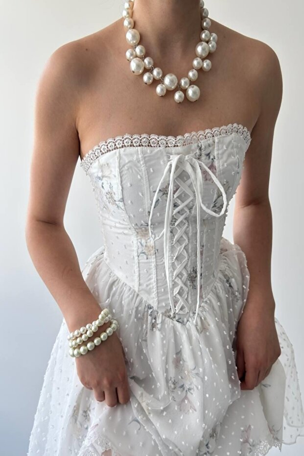 Mini Beyaz Elbise - 7