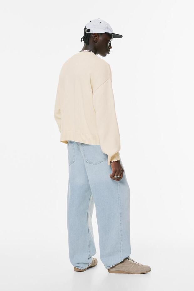 Yazı grafik baskılı kazak - 2