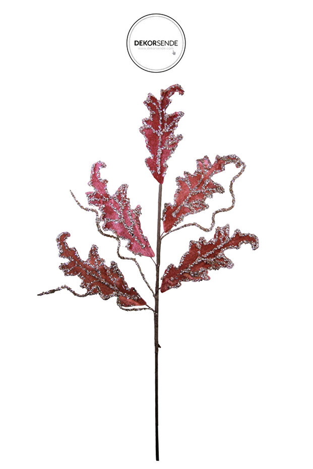 Artificial Stone Velvet Leaf Branch Pink 70 cm