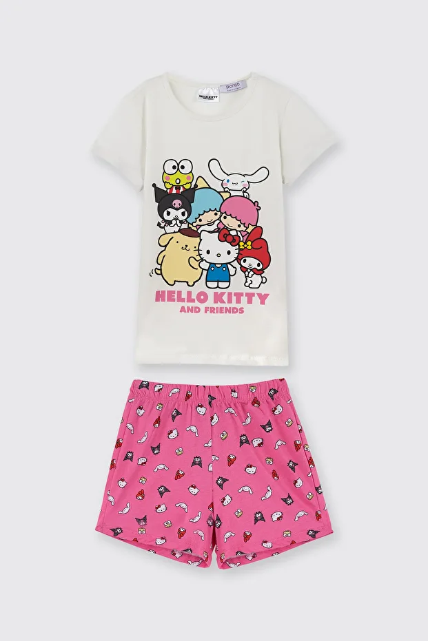 Kız Çocuk Hello Kitty Fuşya Pijama Takımı - 1