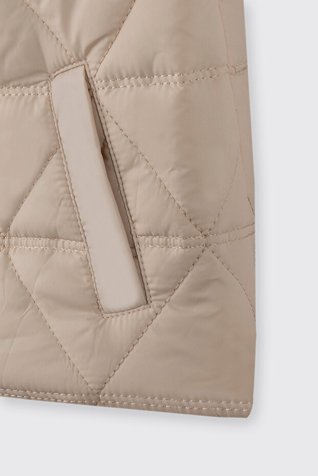 Erkek Bebek Micro Bej Yelek - 3