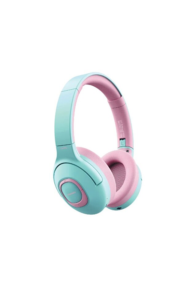 Kids Wireless Headphones with Dual Mic, Wired/Wireless Mode, Volume Limit, AUX Sharing Port